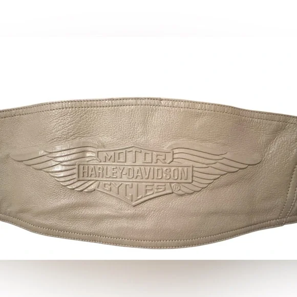 Harley Davidson Women's Cream White & Black Leather Jacket 97002-14W Size Large - Picture 5 of 13